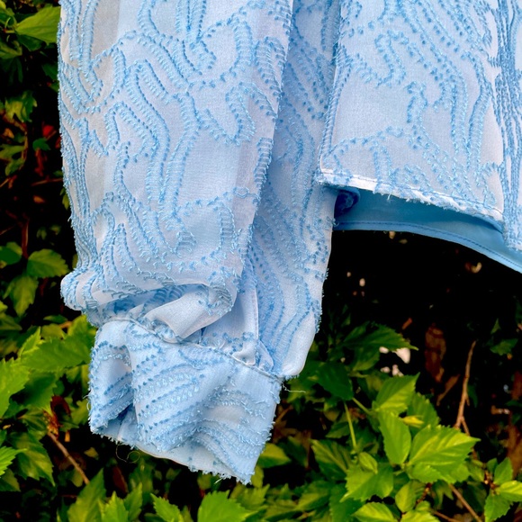 light blue puff sleeve blouse ❄️ - Picture 3 of 4